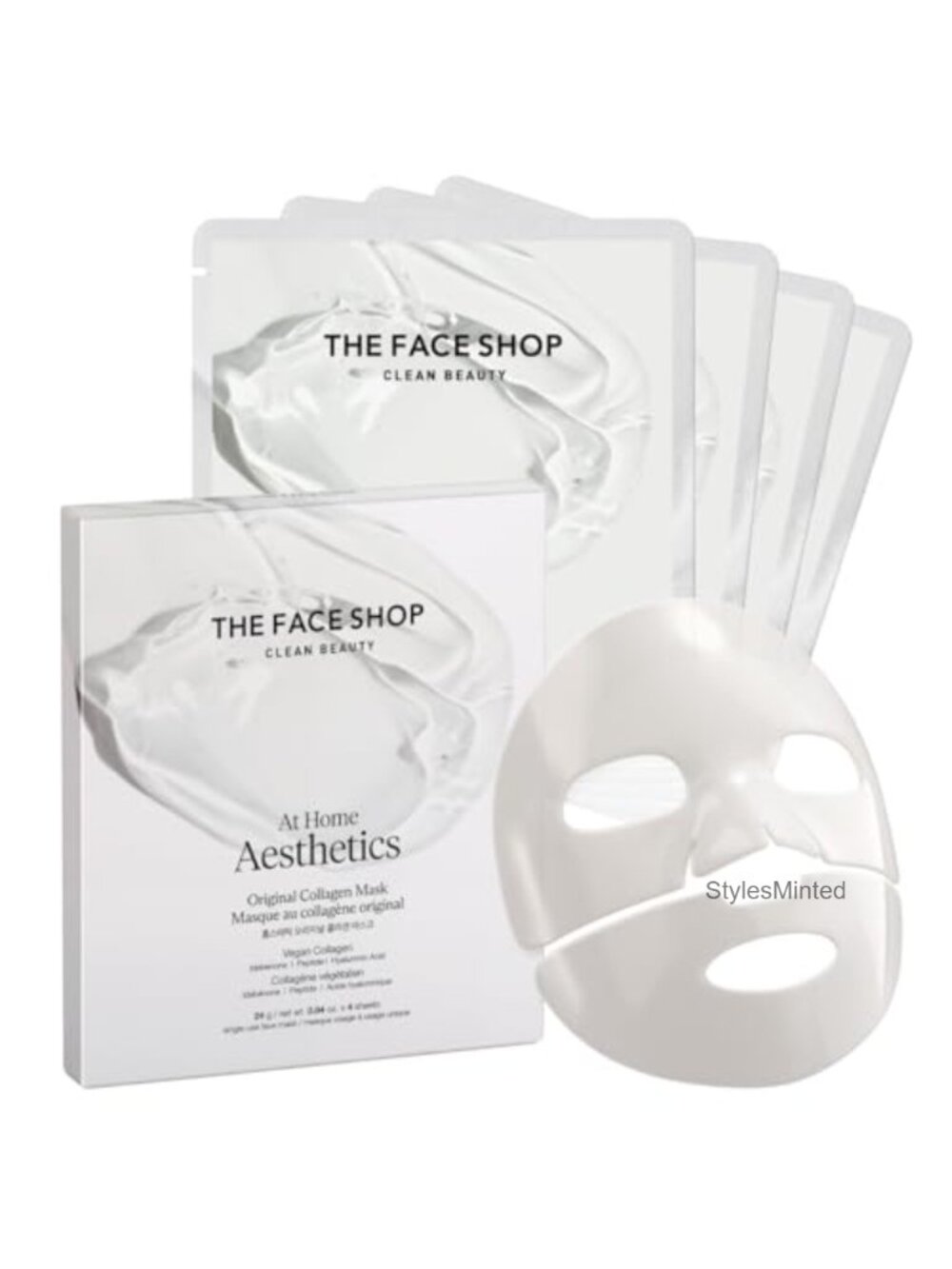 Vegan Collagen Hydrogel Face Mask 4 Pack Nourishing Anti-Aging
